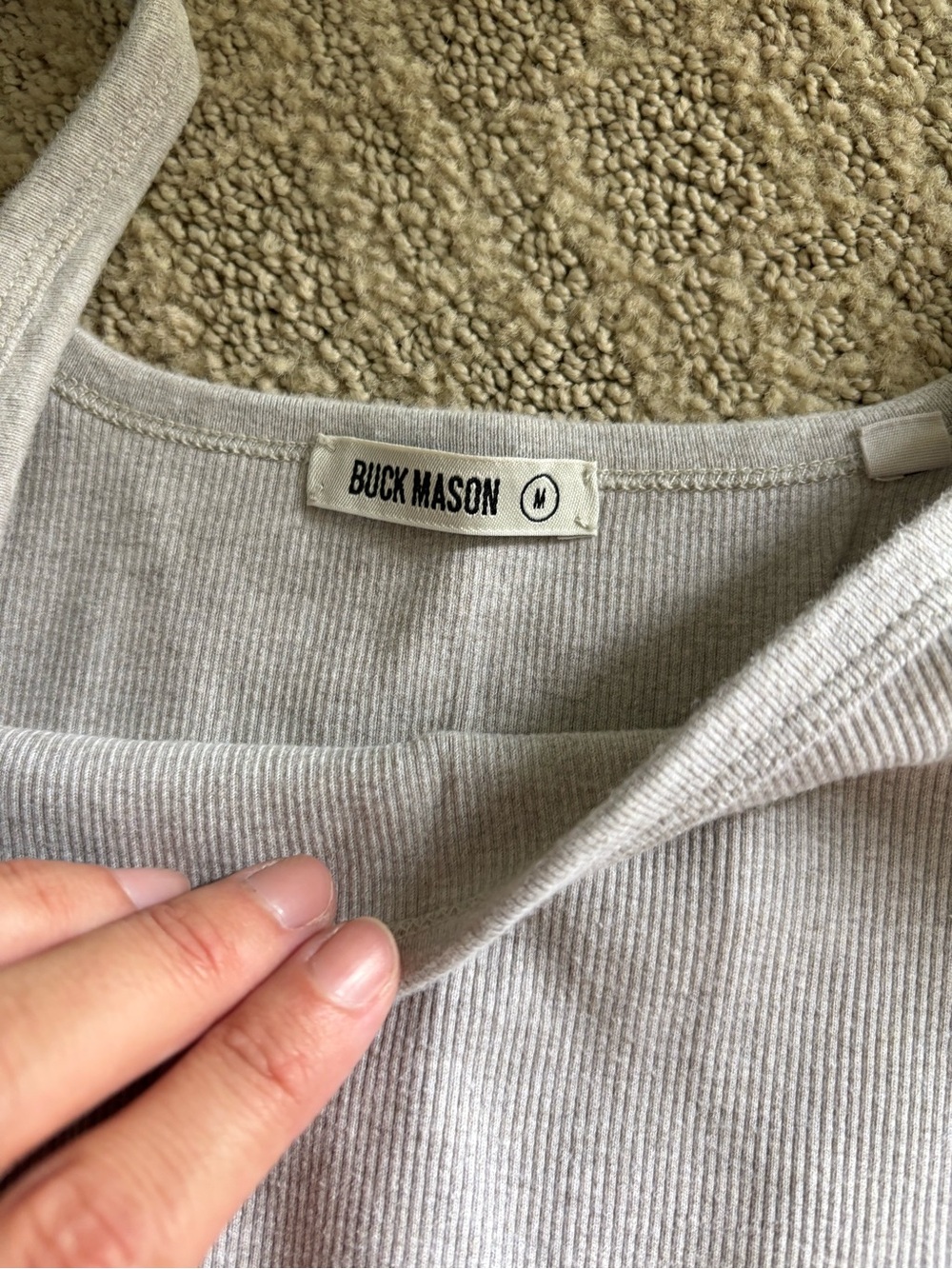 Buck Mason Gray Ribbed Tank Top - Picture 2 of 3